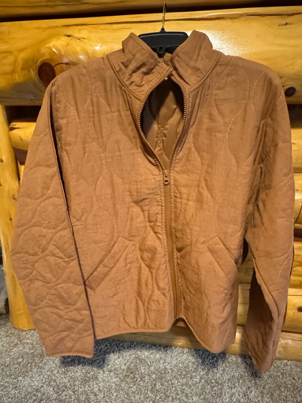 Magnolia Boutique Women’s Quilted Zip-Front Jacket - Rust color